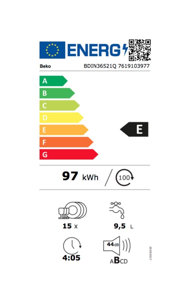 Beko BDIN36521Q Lavastoviglie integrata totale cm. 60 - 15 coperti