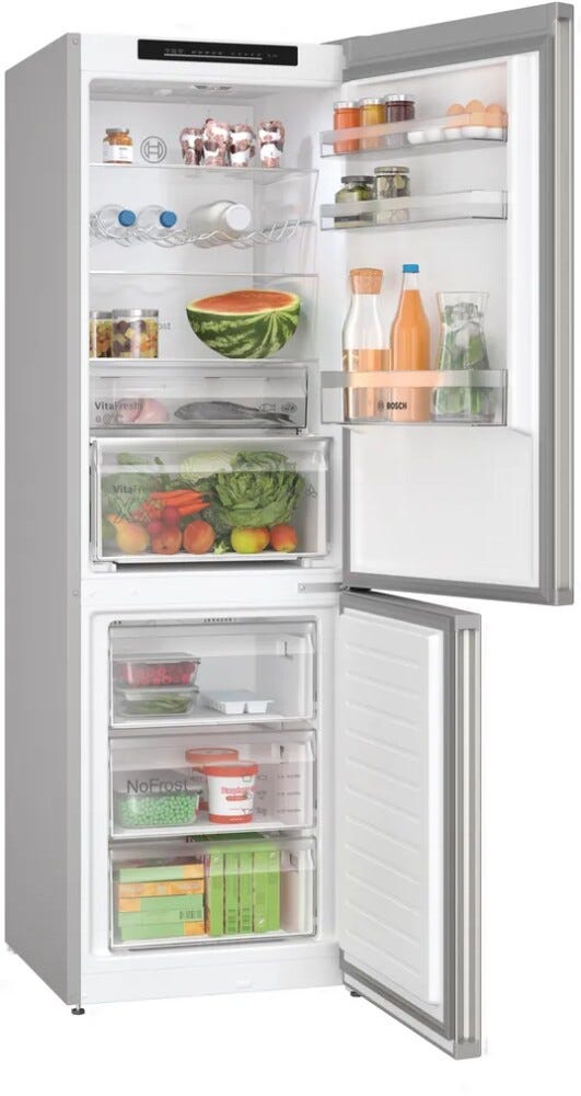 Bosch KGN362IDF Serie 4 Frigorifero con congelatore a libera installazione cm.60 h.186 - inox antimpronta