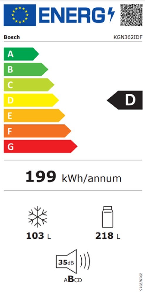 Bosch KGN362IDF Serie 4 Frigorifero con congelatore a libera installazione cm.60 h.186 - inox antimpronta