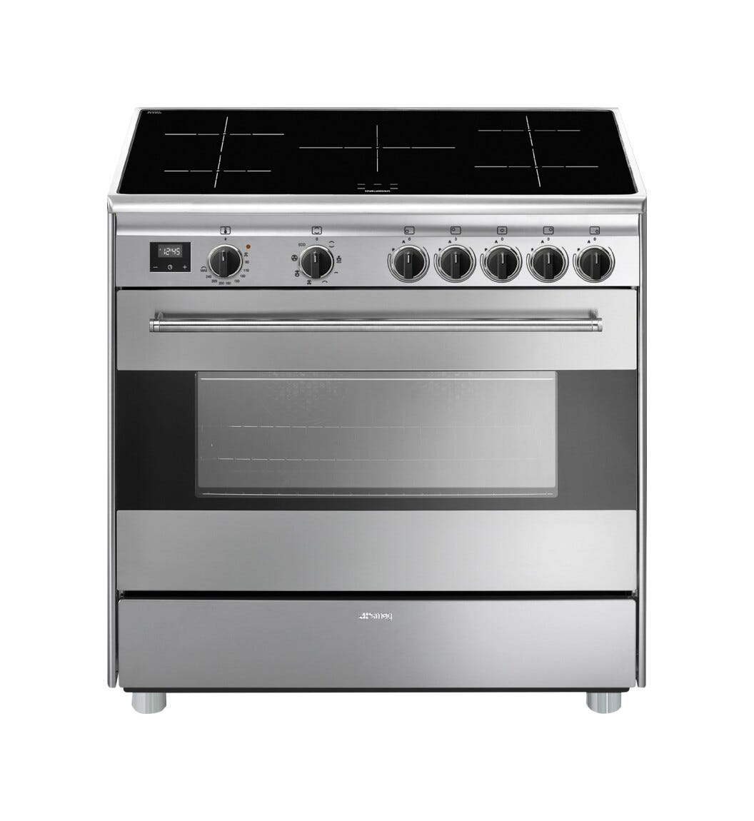 Smeg BG91IX2 Concerto Cucina da accosto 90 x 60 - 5 zone induzione + 1 forno elettrico - inox