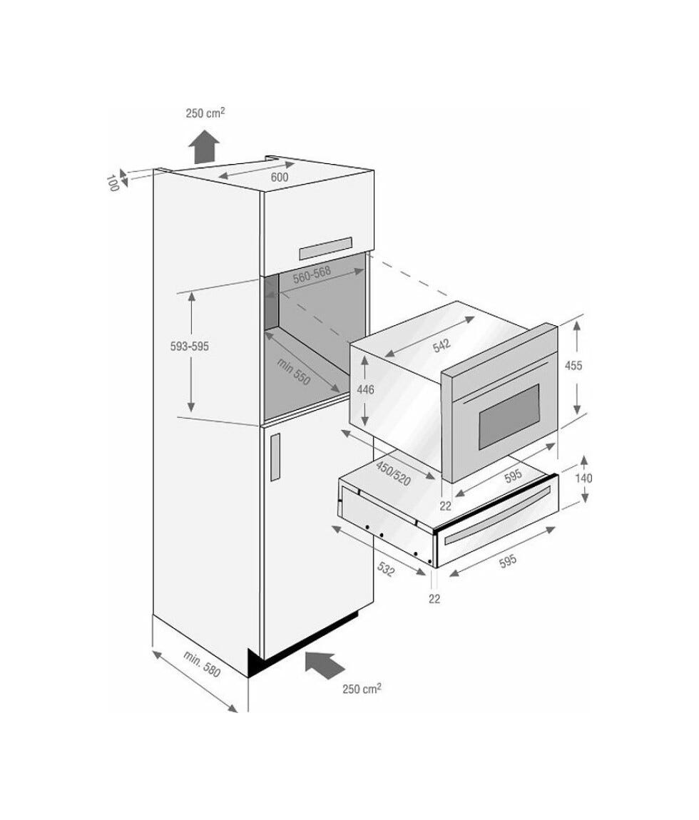Beko BDRW11400FX Cassetto scaldavivande cm. 60 h. 14 - nero