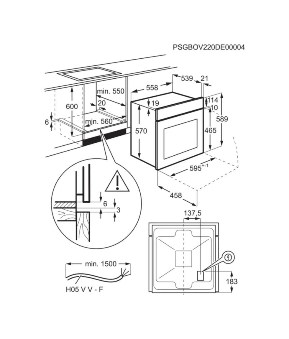 Electrolux KOHHH00BX3 Serie 300 Forno elettrico cm. 59 - inox