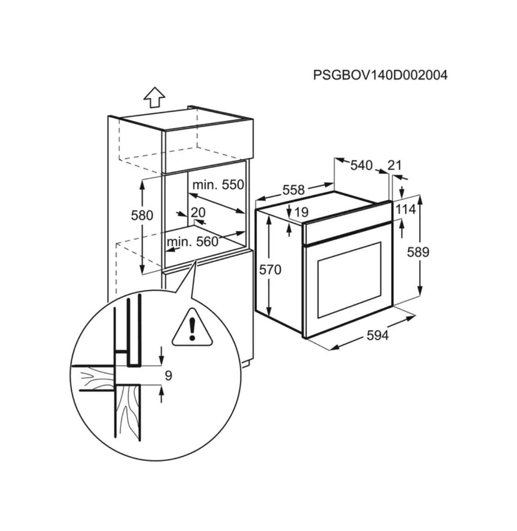 Electrolux KOHHH00BX3 Serie 300 Forno elettrico cm. 59 - inox