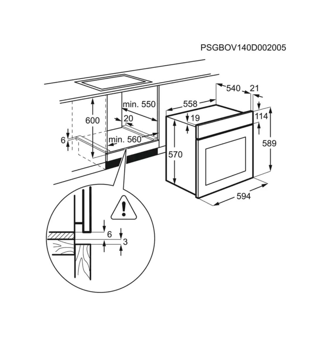Electrolux KOHHH00BX3 Serie 300 Forno elettrico cm. 59 - inox