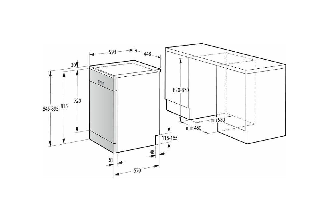 Gorenje GS541D10X SmartFlex Lavastoviglie a libera installazione 11 coperti cm. 45