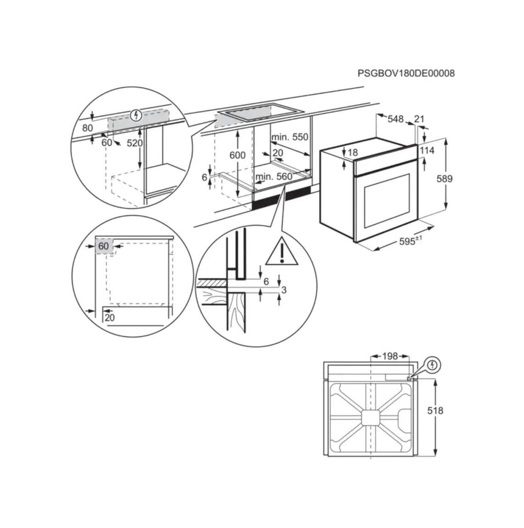 Electrolux KOCBH39X Serie 700 Forno elettrico cm. 60 - nero