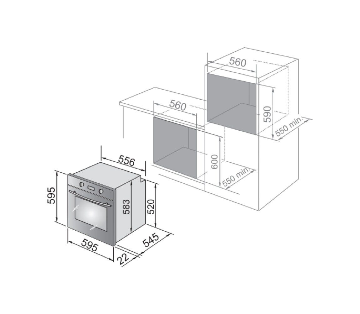 De Longhi NSM 7 NLX RF Forno elettrico cm. 60 - nero
