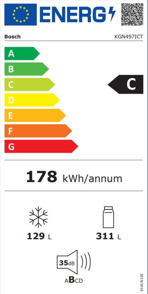 Bosch KGN497ICT Serie 4 Frigorifero con congelatore a libera installazione - cm.70 h.203 lt.440 - inox antimpronta