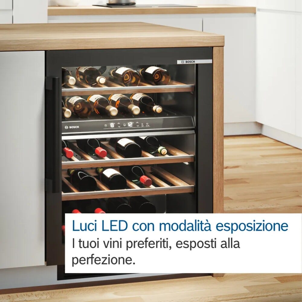 Bosch KUW21AHG0 Serie 6 Cantina vino ad incasso - cm.60 h.82 - 44 bottiglie - nero