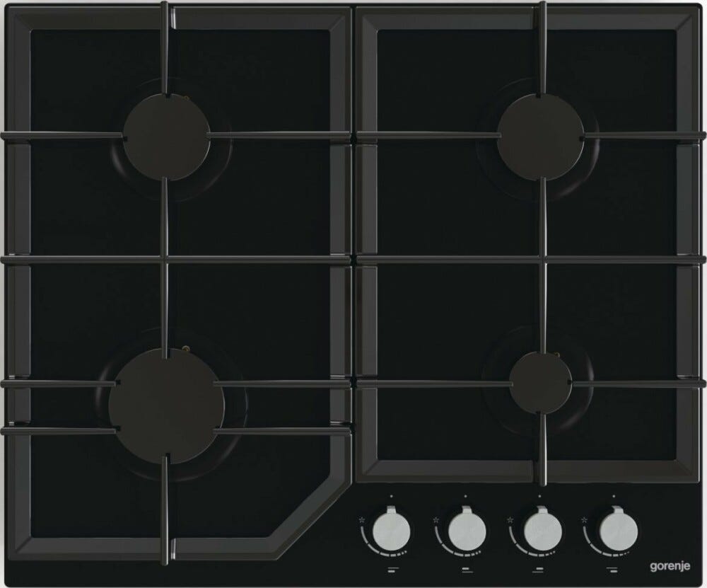 Gorenje GT641KB Piano cottura a gas cm. 61 - vetro nero