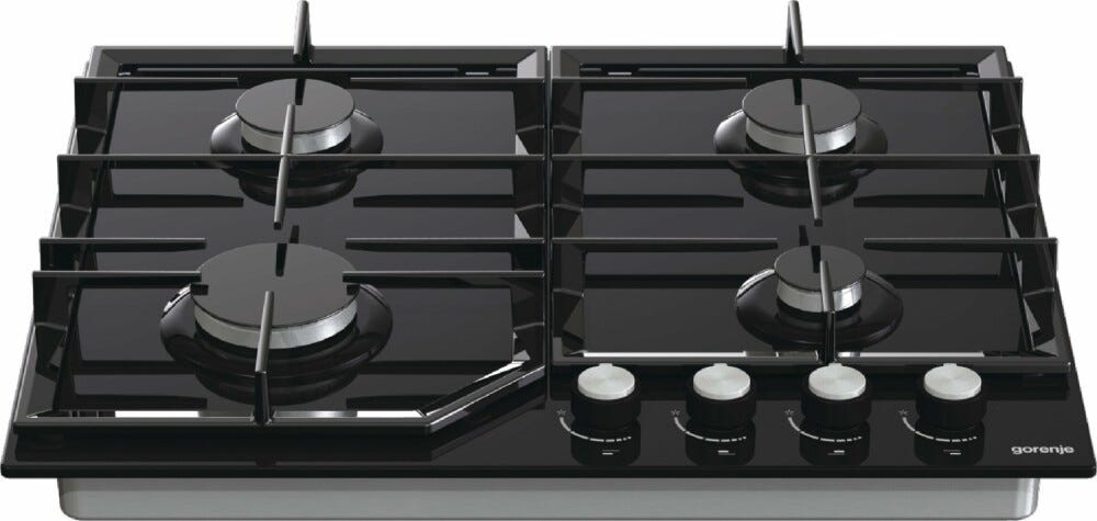 Gorenje GT641KB Piano cottura a gas cm. 61 - vetro nero