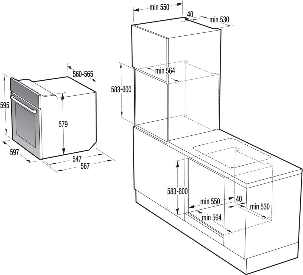 Gorenje BPS737E301BG Forno elettrico cm. 60 - nero