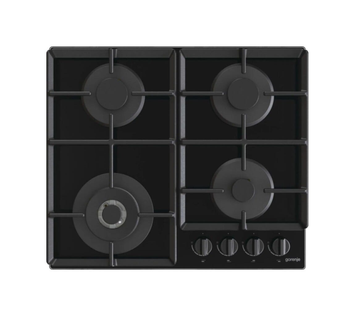 Gorenje GTW641EB Piano cottura a gas cm. 60 - vetro nero