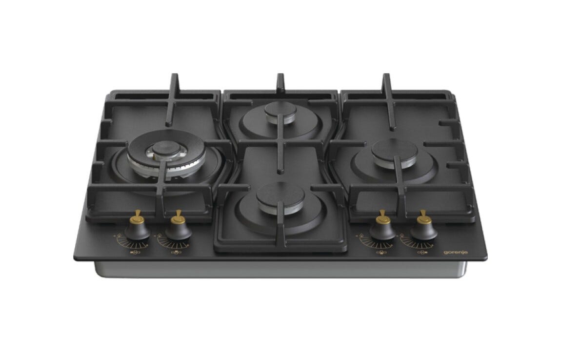 Gorenje GW6D42CLB Piano cottura a gas cm. 60 - nero