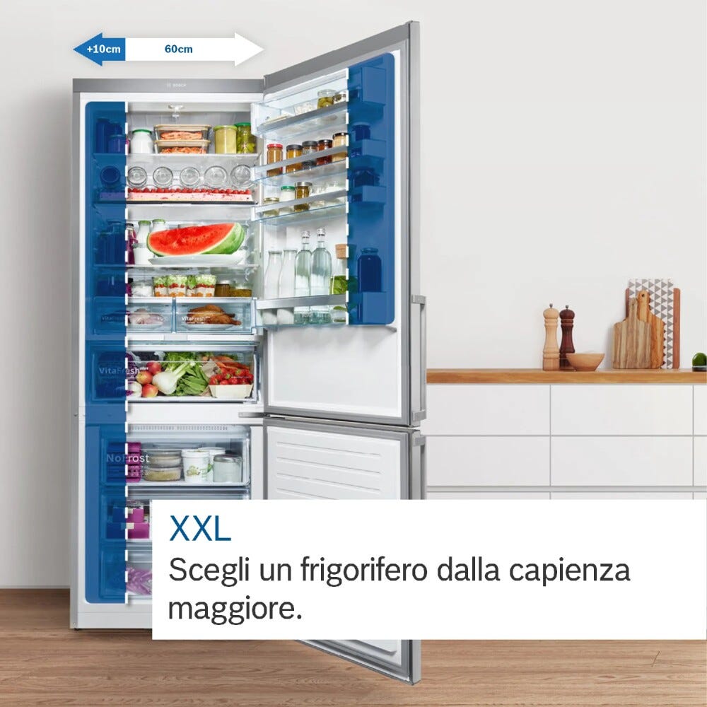 Bosch KFN96VPEA serie 4 Frigorifero con congelatore side by side cm91 h183 lt605 - inox