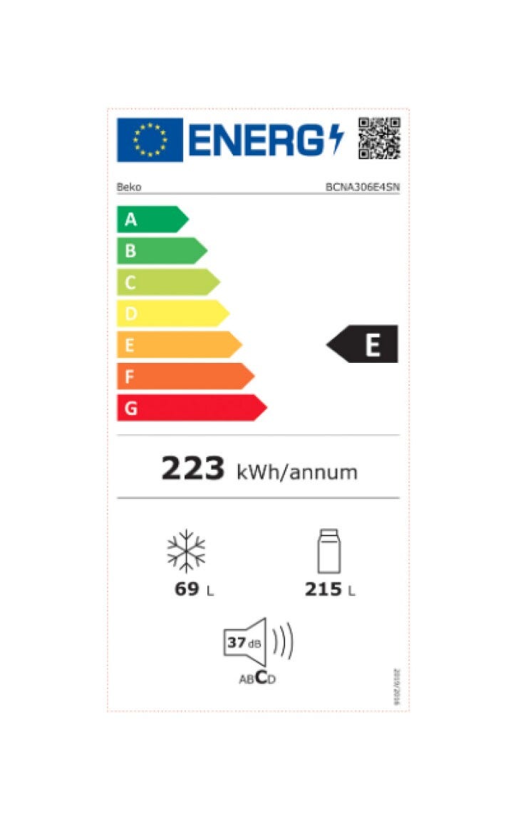 Beko BCNA306E4SN Frigorifero con congelatore da incasso cm. 54 h. 194 - lt. 306 - bianco