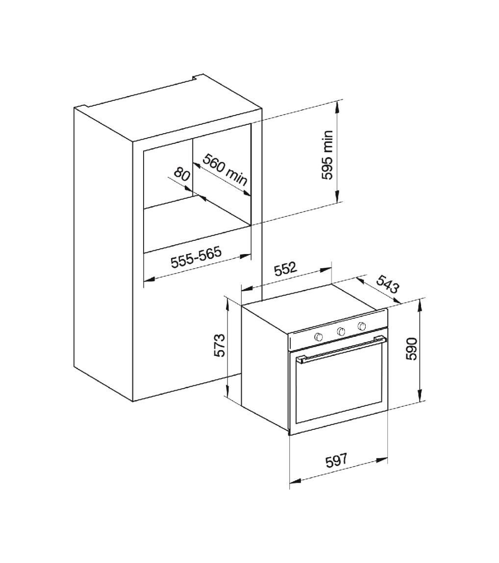 glem gas GFX92NC-S6 Forno multifunzione elettrico cm. 60 - nero carbone