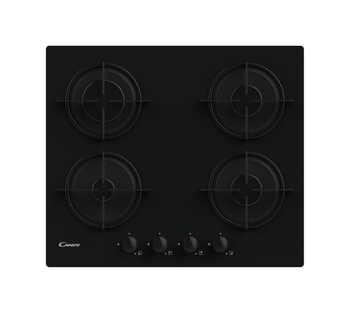 Candy CVW6BB Piano cottura a gas - cm.60 - vetro nero
