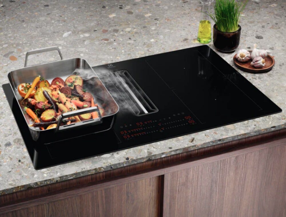 Electrolux KCD84453CK Piano cottura a induzione cm. 80 con cappa integrata aspirante - nero