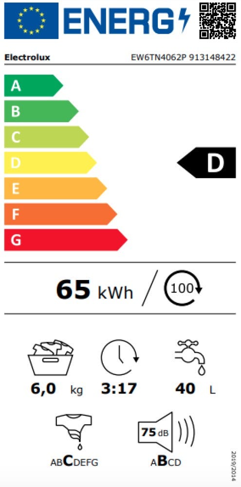 Electrolux EW6TN4062P Lavatrice a carica dall'alto cm. 40 - 6 kg - bianco