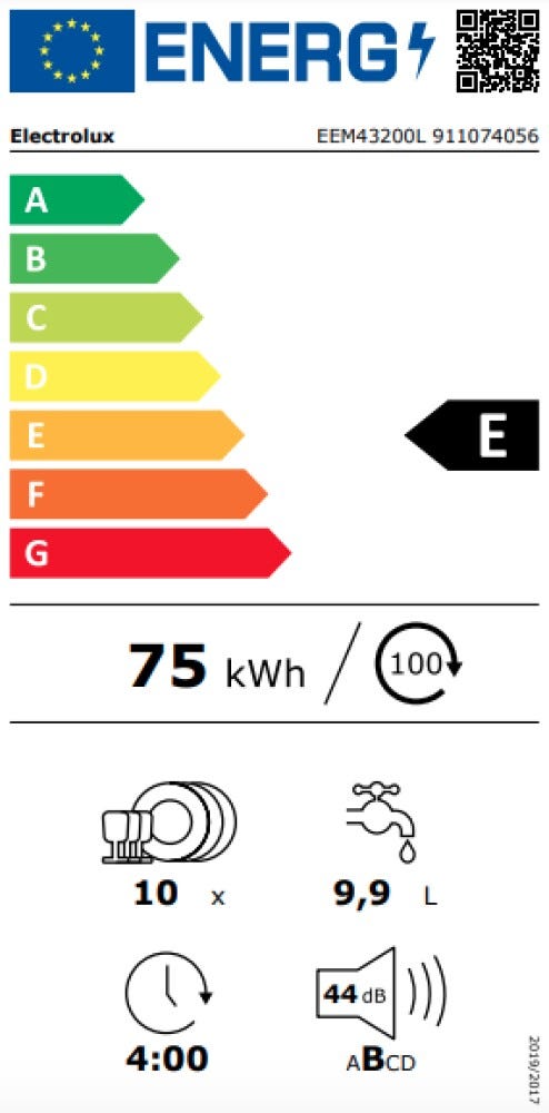 Electrolux EEM43200L Lavastoviglie integrata totale cm. 45 - 10 coperti