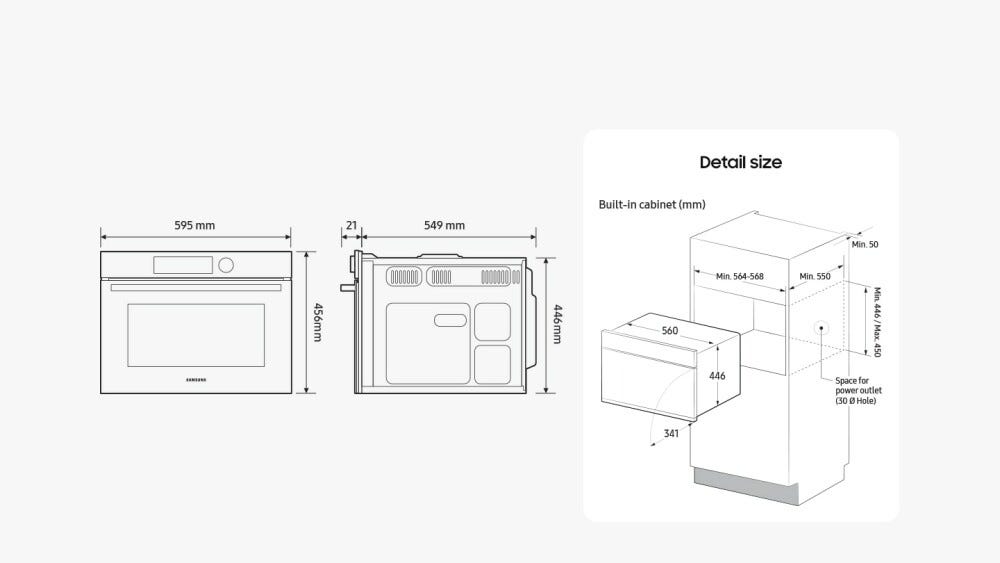 Samsung NQ5B5763DBK/U4 Serie 5 Forno combinato microonde ad incasso cm. 60 - nero