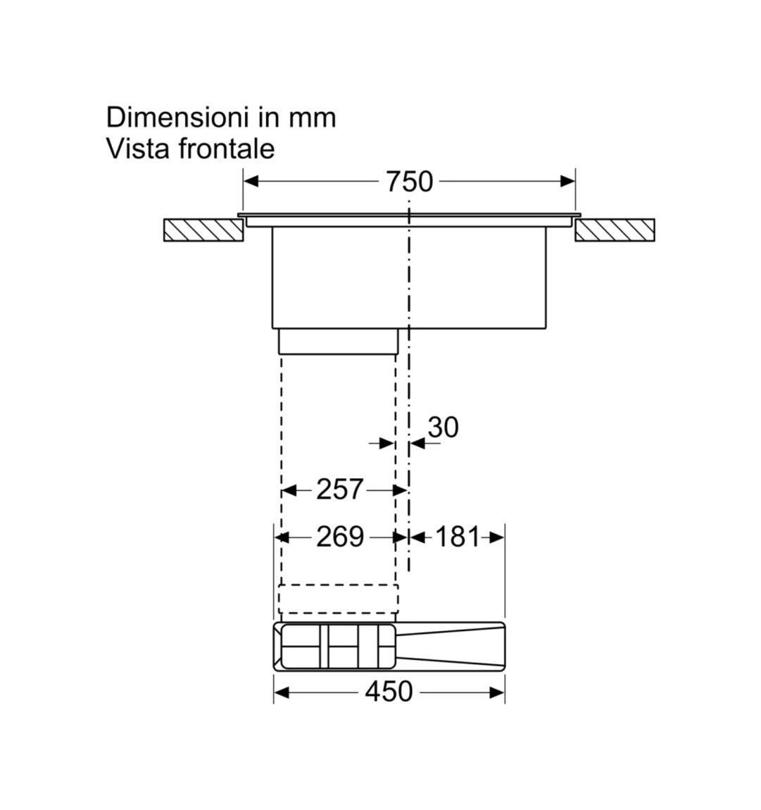 Bosch PXX875D57E Serie 8 Piano cottura induzione cm. 82 con cappa integrata da 500 m3/h - vetroceramica nero