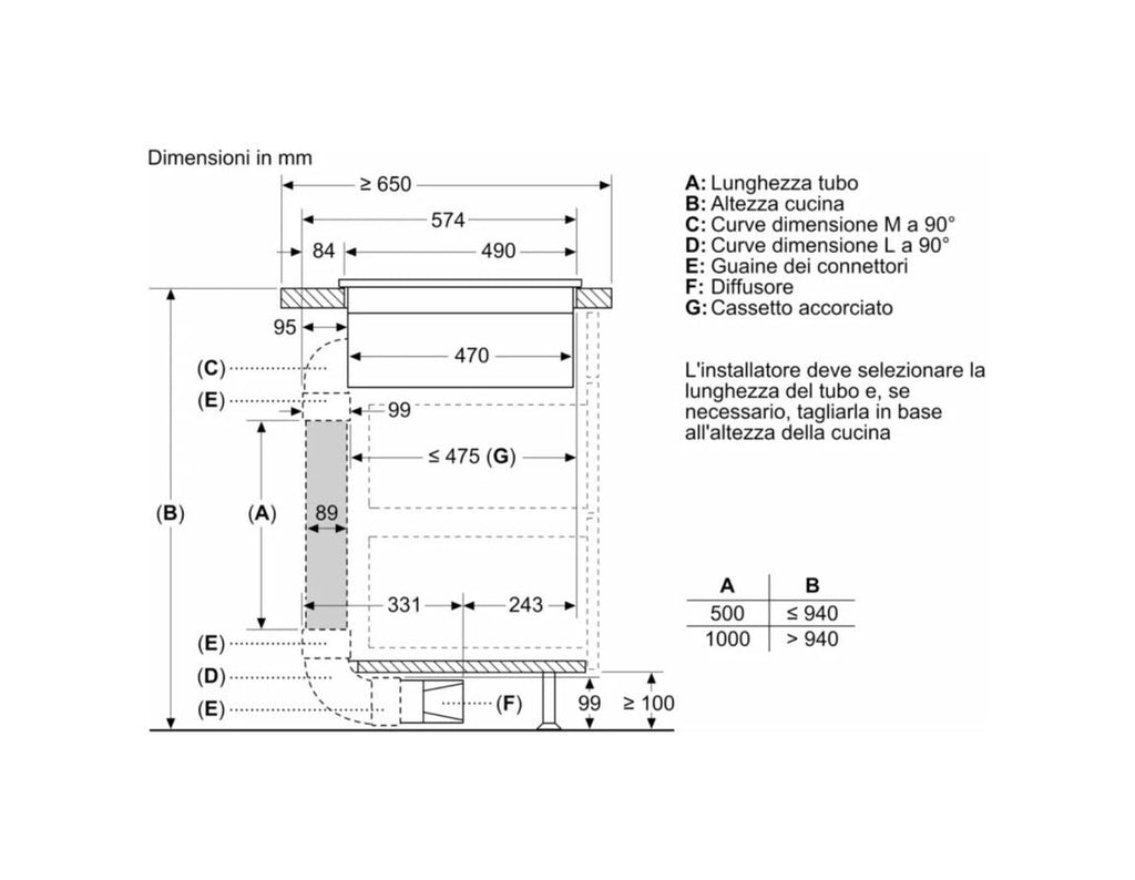 Bosch PXX875D57E Serie 8 Piano cottura induzione cm. 82 con cappa integrata da 500 m3/h - vetroceramica nero