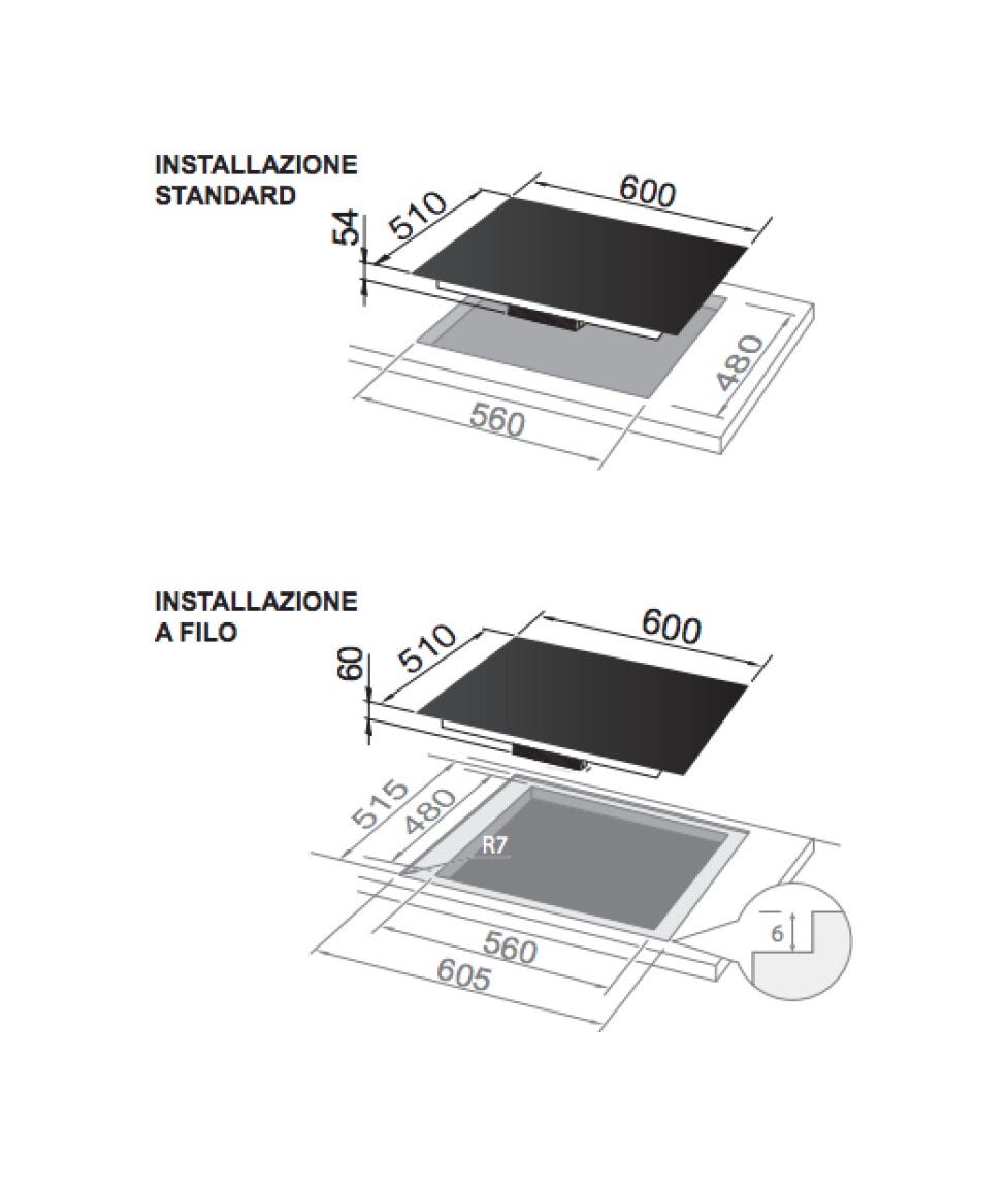 De Longhi NSL460NCM Piano cottura a gas cm. 60 - vetroceramica nero