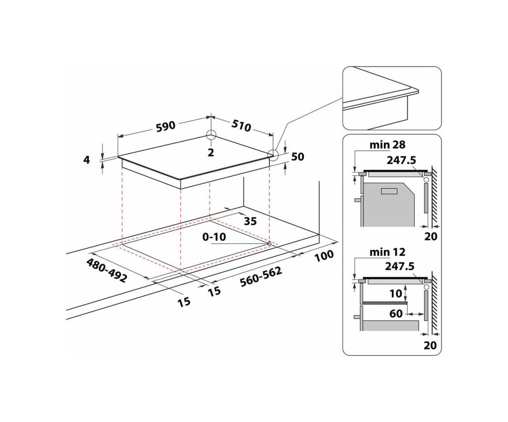 Whirlpool WSS4060BF Piano cottura a induzione cm.60 - vetroceramica nero