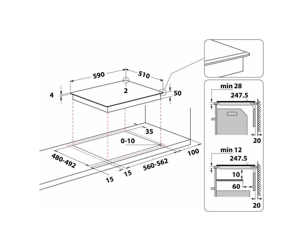 Whirlpool WSS4060BF Piano cottura a induzione cm.60 - vetroceramica nero