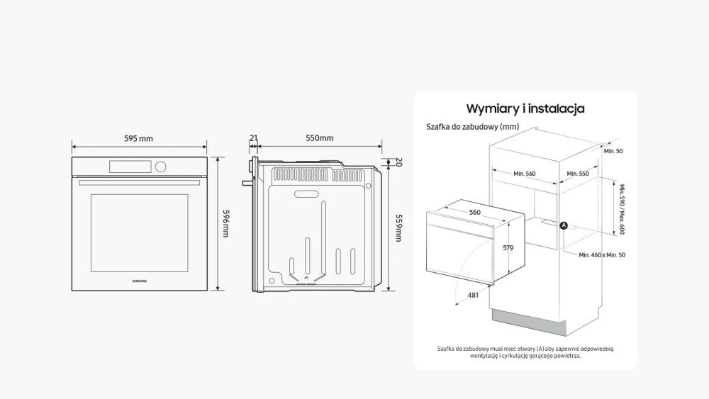 Samsung NV7B5785JAK Forno elettrico catalitico cm. 60 - vetro nero