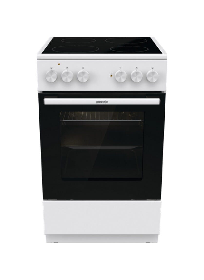 Gorenje GEC5A10WG Cucina da accosto cm. 50 - 4 zone cottura elettriche + 1 forno elettrico - bianco/nero