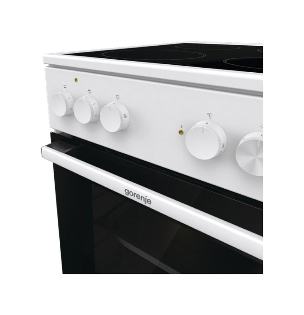 Gorenje GEC5A10WG Cucina da accosto cm. 50 - 4 zone cottura elettriche + 1 forno elettrico - bianco/nero