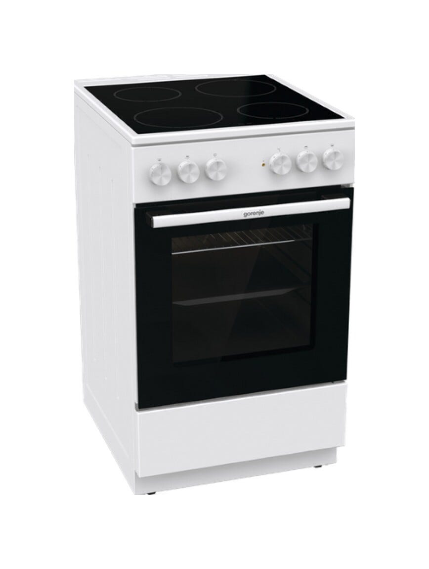 Gorenje GEC5A10WG Cucina da accosto cm. 50 - 4 zone cottura elettriche + 1 forno elettrico - bianco/nero