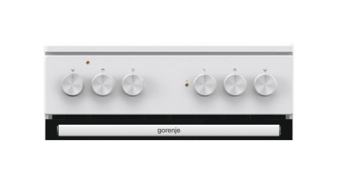 Gorenje GEC5A10WG Cucina da accosto cm. 50 - 4 zone cottura elettriche + 1 forno elettrico - bianco/nero
