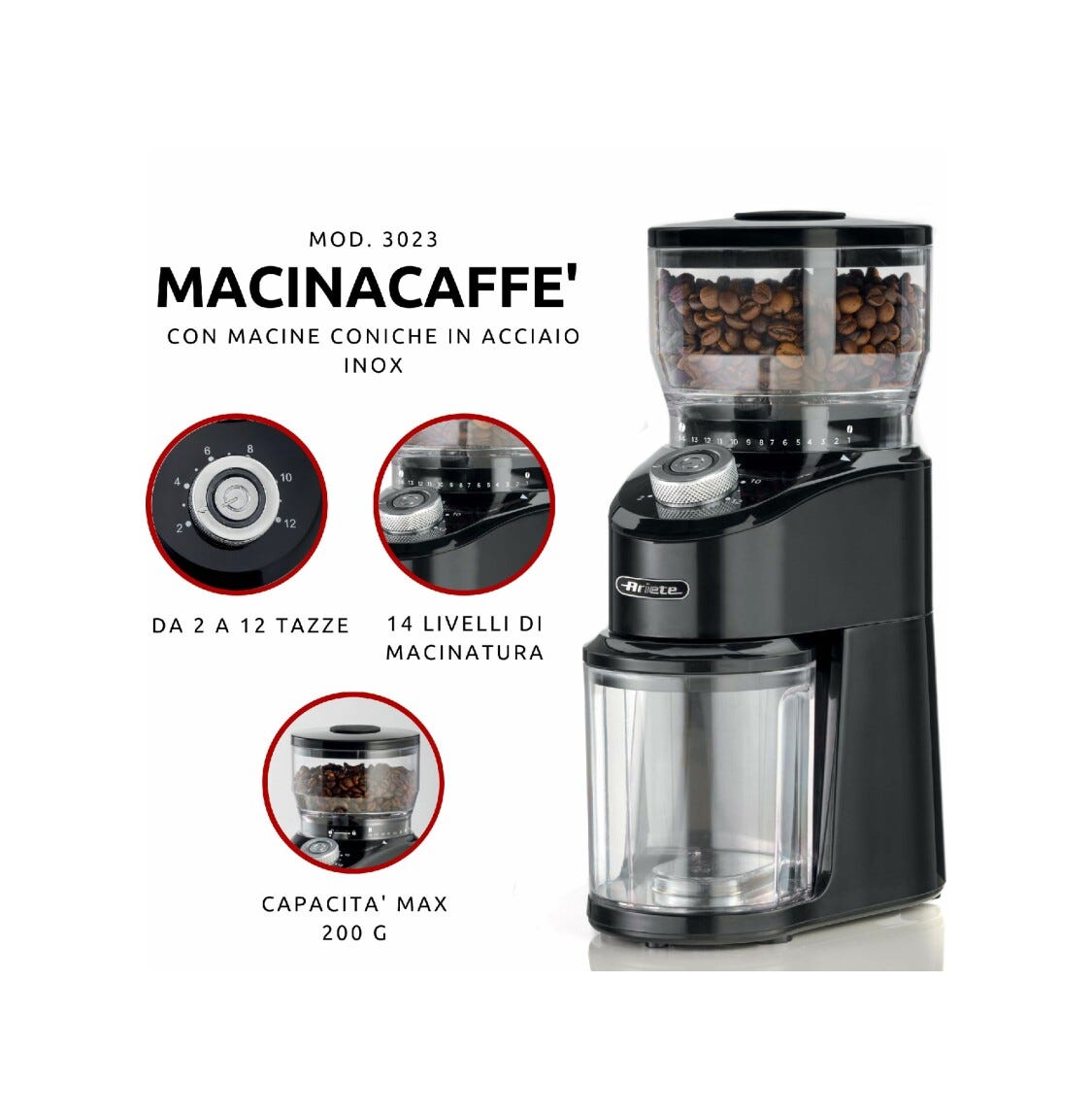 Ariete 3023/00 Macinacaffè - nero