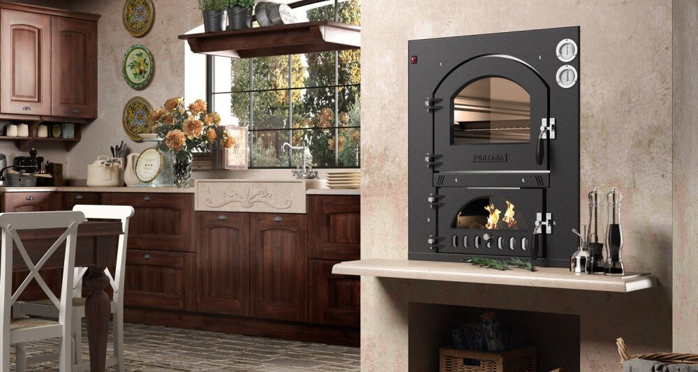 Fontana Forni INC QV Quadro Forno incasso a legna - antracite