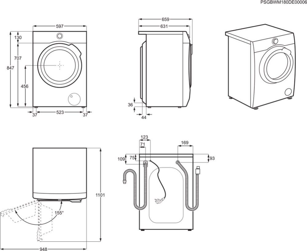 Electrolux EW7HA482 Asciugatrice a pompa di calore cm.60 - capacità 8kg - bianco