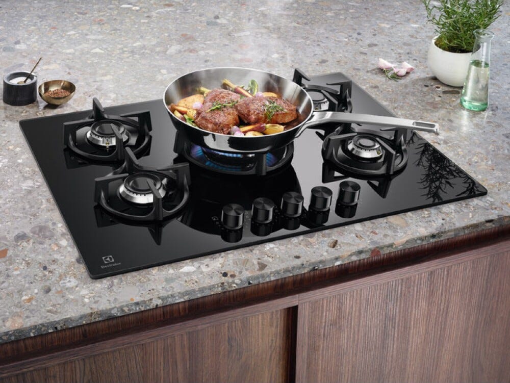 Electrolux EGG75372K Piano cottura a gas cm.75 - vetro nero