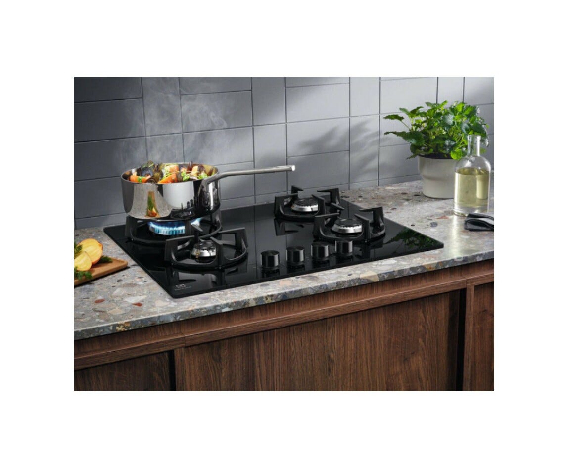Electrolux EGG64272K Piano cottura a gas cm.60 - vetro nero