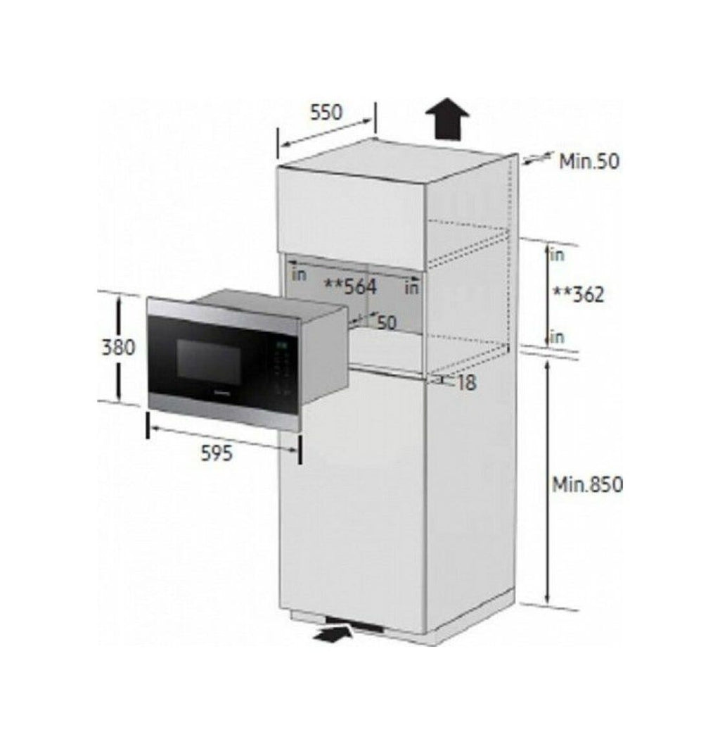 Samsung MG22M8274CT/E1 Forno microonde ad incasso cm. 60 - acciaio inox/nero