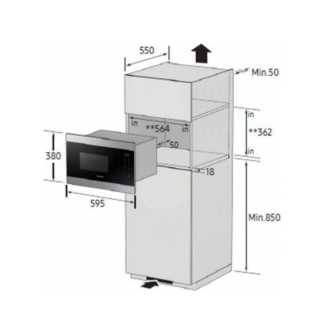 Samsung MG22M8274CT/E1 Forno microonde ad incasso cm. 60 - acciaio inox/nero