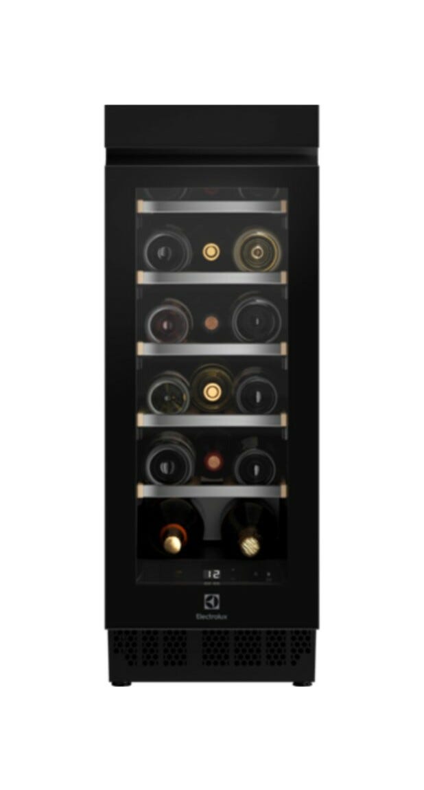 Electrolux EWUS018B7B Cantina vino da incasso cm.30 h.82 - 18 bottiglie - nero