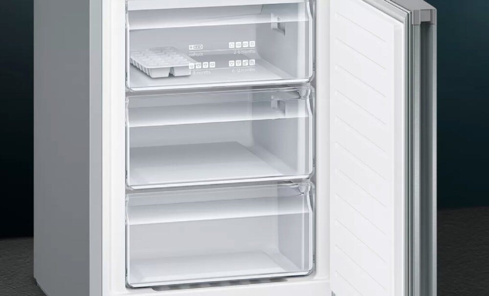 Siemens KG36NVIDA IQ300 Frigorifero con congelatore a libera installazione cm.60 h.186 lt.326 - inox antimpronta