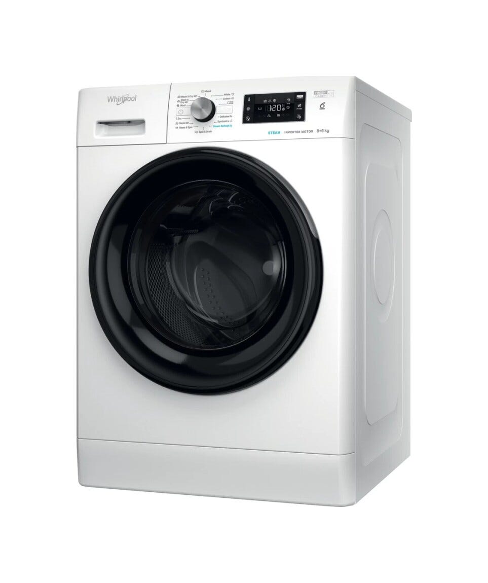 Whirlpool FFWDB864349BVEE Lavasciuga cm.60 - lavaggio 8kg - asciugatura 6kg - bianco