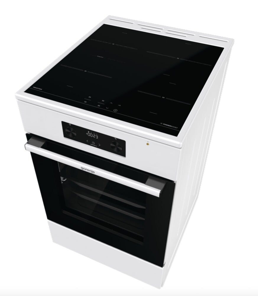 Gorenje GEIT5C60WPG Cucina da accosto cm. 50 - 4 zone induzione + 1 forno elettrico - bianco/nero