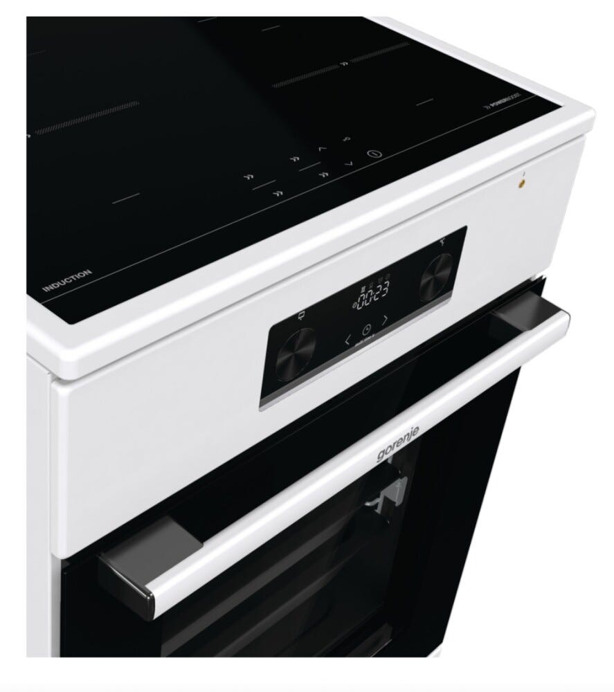 Gorenje GEIT5C60WPG Cucina da accosto cm. 50 - 4 zone induzione + 1 forno elettrico - bianco/nero