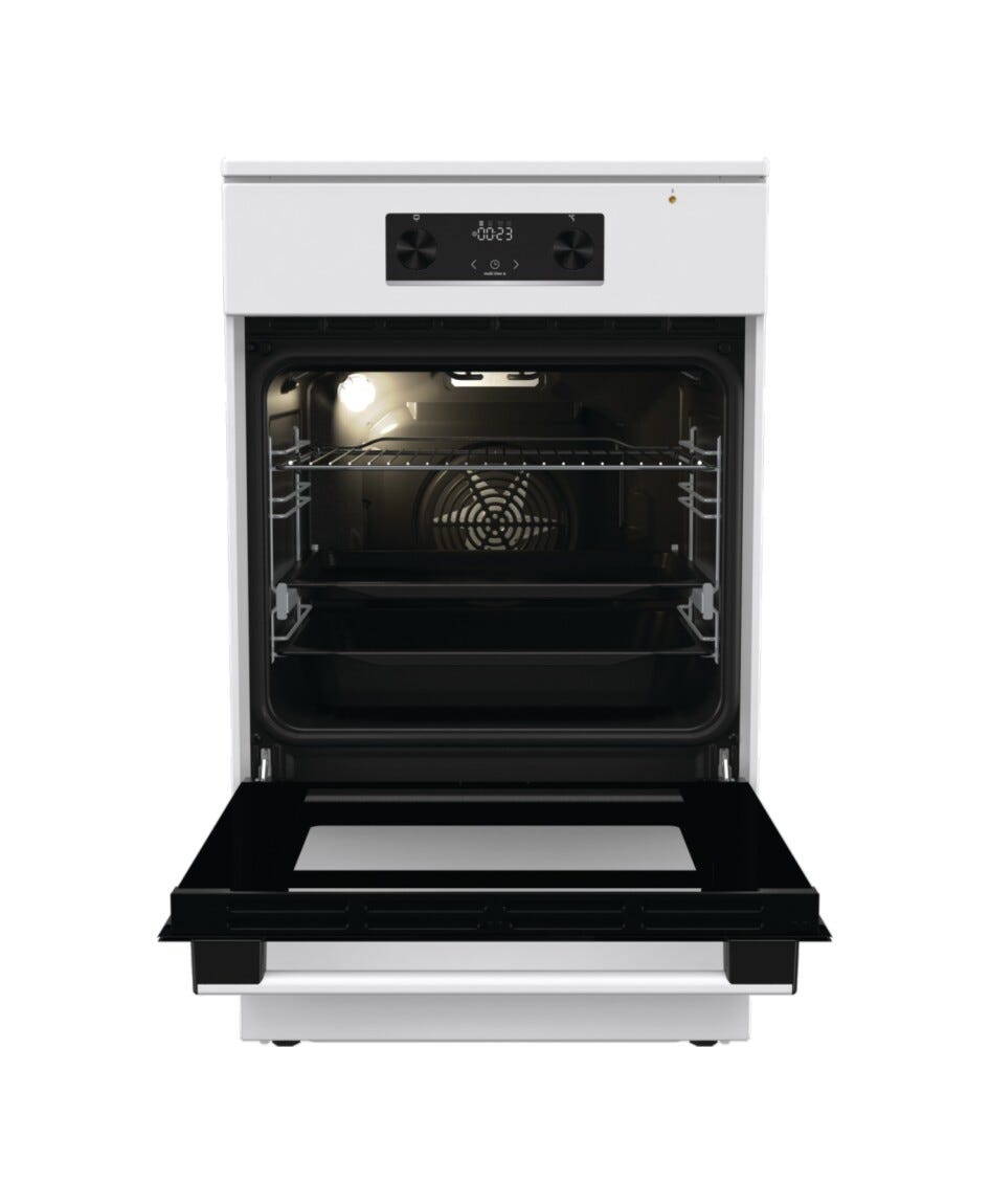 Gorenje GEIT5C60WPG Cucina da accosto cm. 50 - 4 zone induzione + 1 forno elettrico - bianco/nero