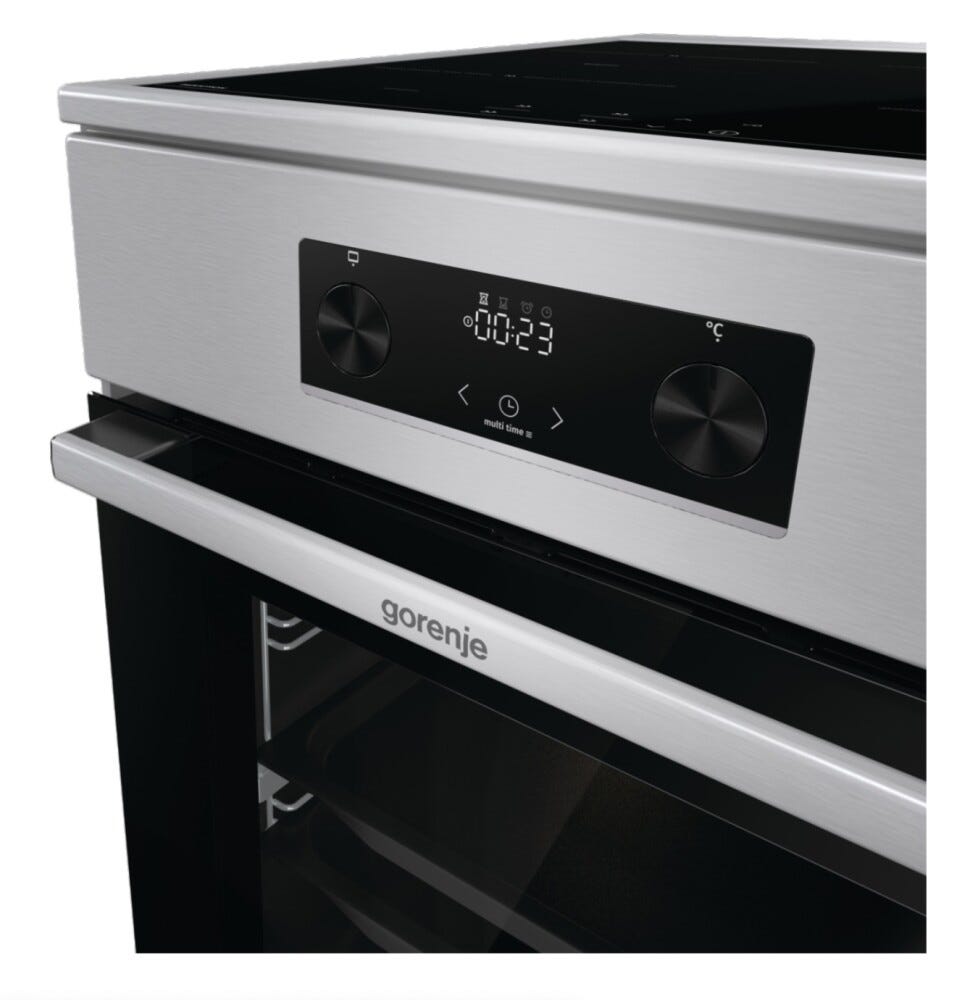 Gorenje GEIT5C61XPG Cucina da accosto cm. 50 - 4 zone induzione + 1 forno elettrico - inox/nero